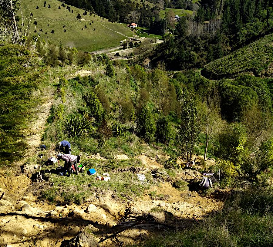 The slip area as seen from above