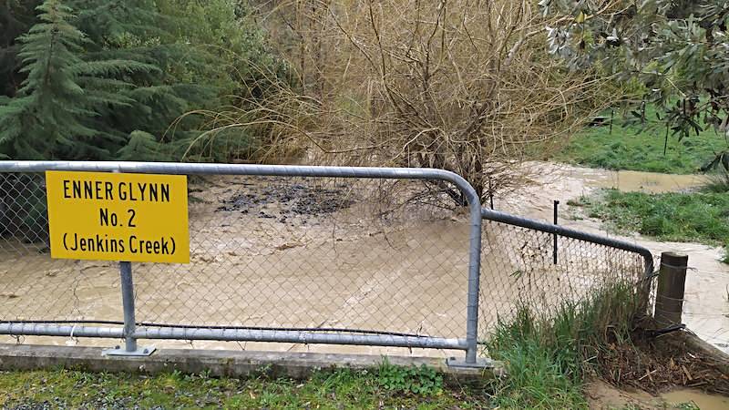 jenkins creek in flood